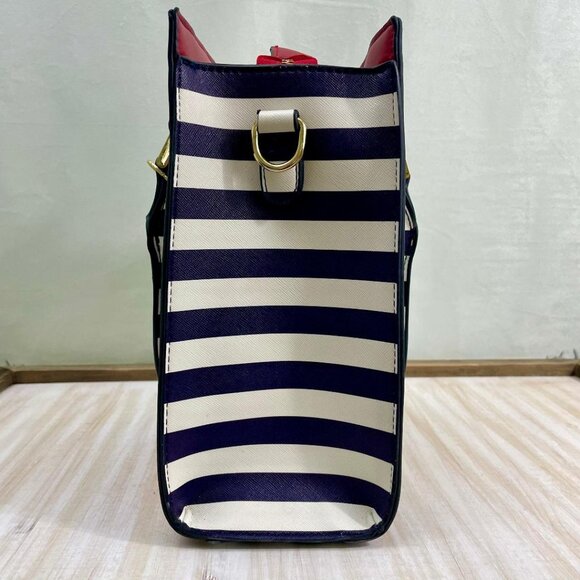 Nicole Lee Handbag "Judith Loves Flowers" Glasses & Stripes Red White Blue RARE - Picture 9 of 12